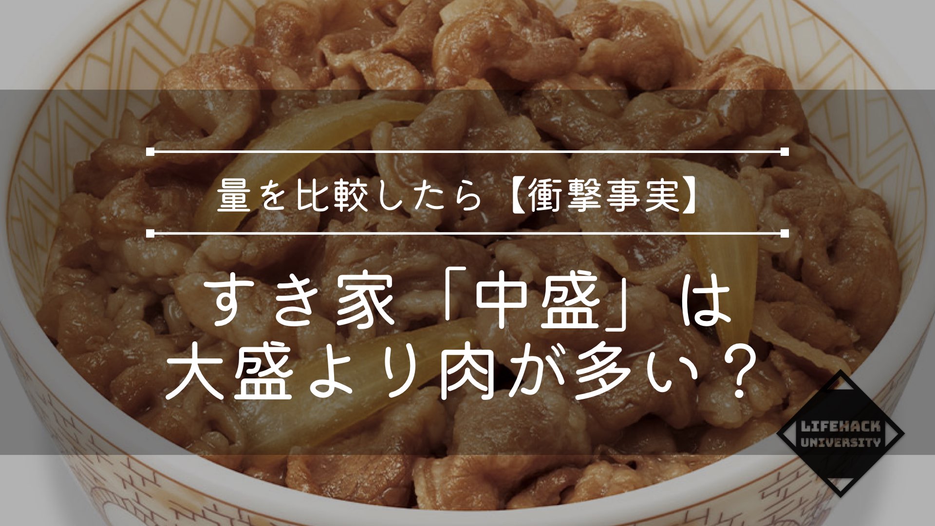 【衝撃事実】すき家「中盛」は大盛より肉が多い？ご飯と肉の量を徹底比較！